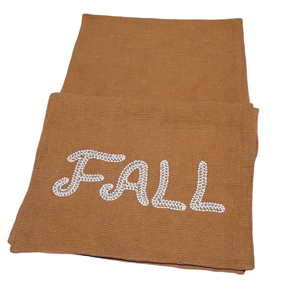 Fall embroidered table runner